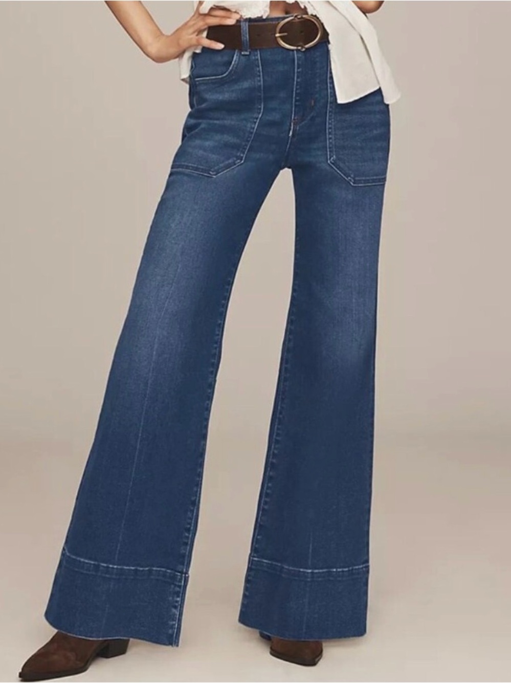 Pilcro Rylan Relaxed High-Rise Flare Jeans Size 29P Anthropologie